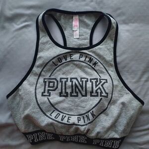 Victoria's Secret Gray Sports Bra with Black Trim
